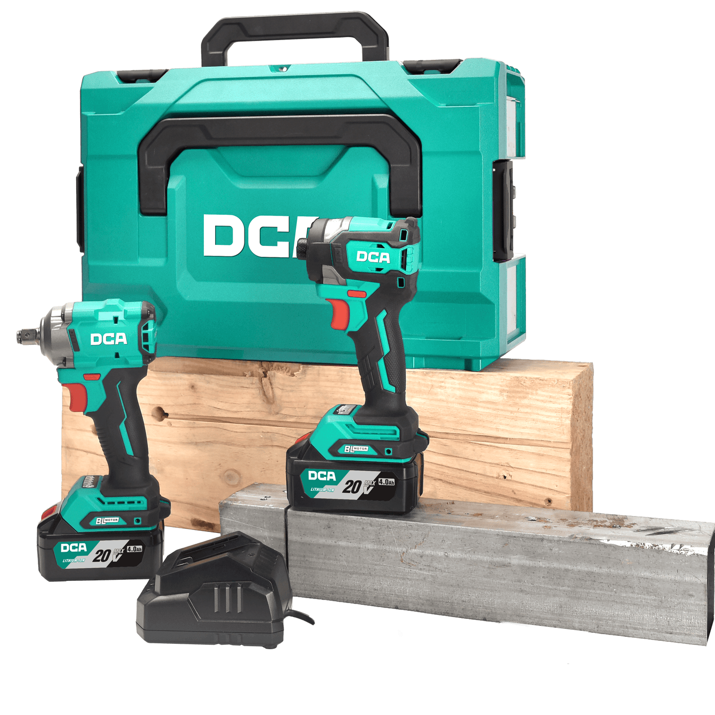 DCA ADKIT29 Brushless Cordless Impact Wrench & Impact Driver 20V Combo Kit