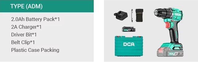 DCA ADJZ2060 Brushless Cordless Driver Drill