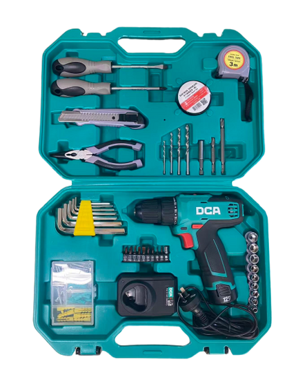 DCA ADJZ1202 12V Cordless Hammer Drill with Hand Tools Kit-TD