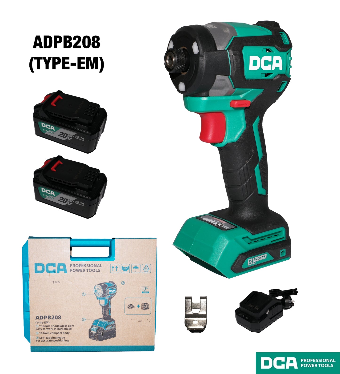 DCA ADPL208 20V 208NM Brushless Cordless Impact Driver