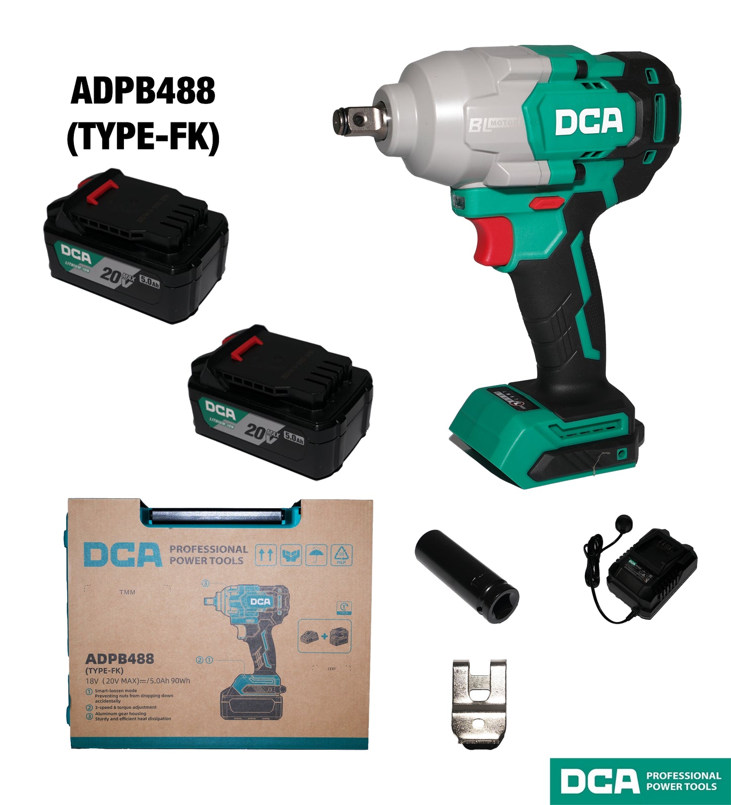 DCA ADPB488 Cordless Brushless Impact Wrench