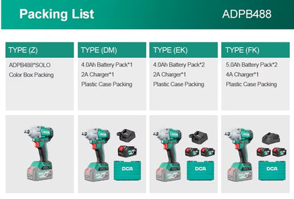 DCA ADPB488 Cordless Brushless Impact Wrench