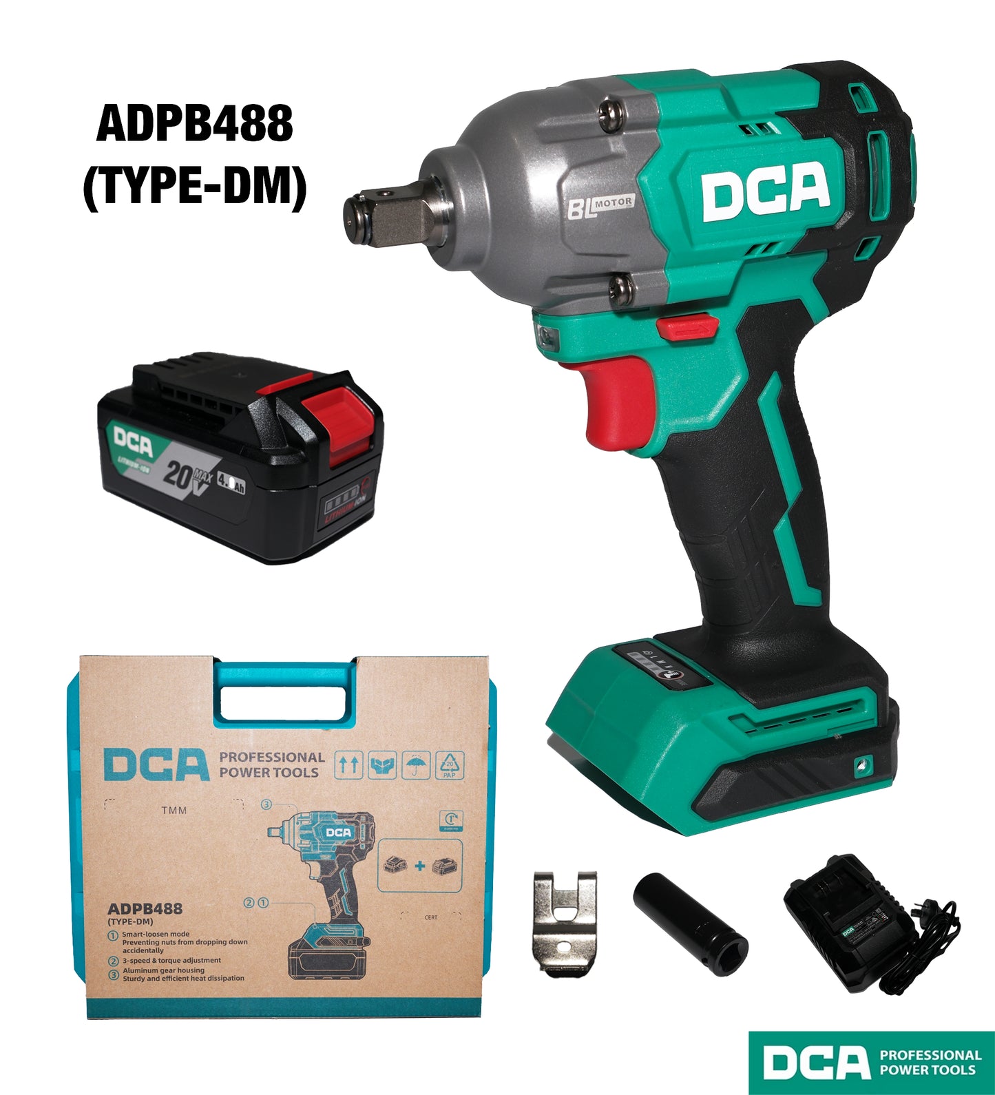 DCA ADPB488 Cordless Brushless Impact Wrench