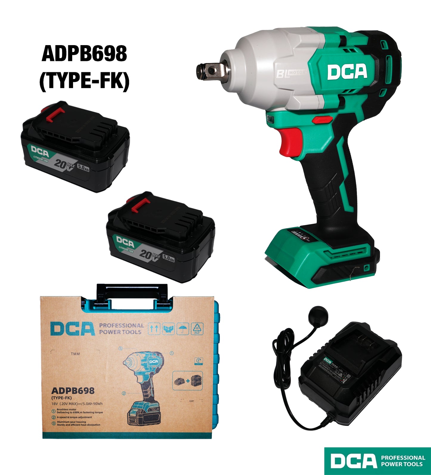 DCA ADPB698 Brushless Cordless Impact Wrench