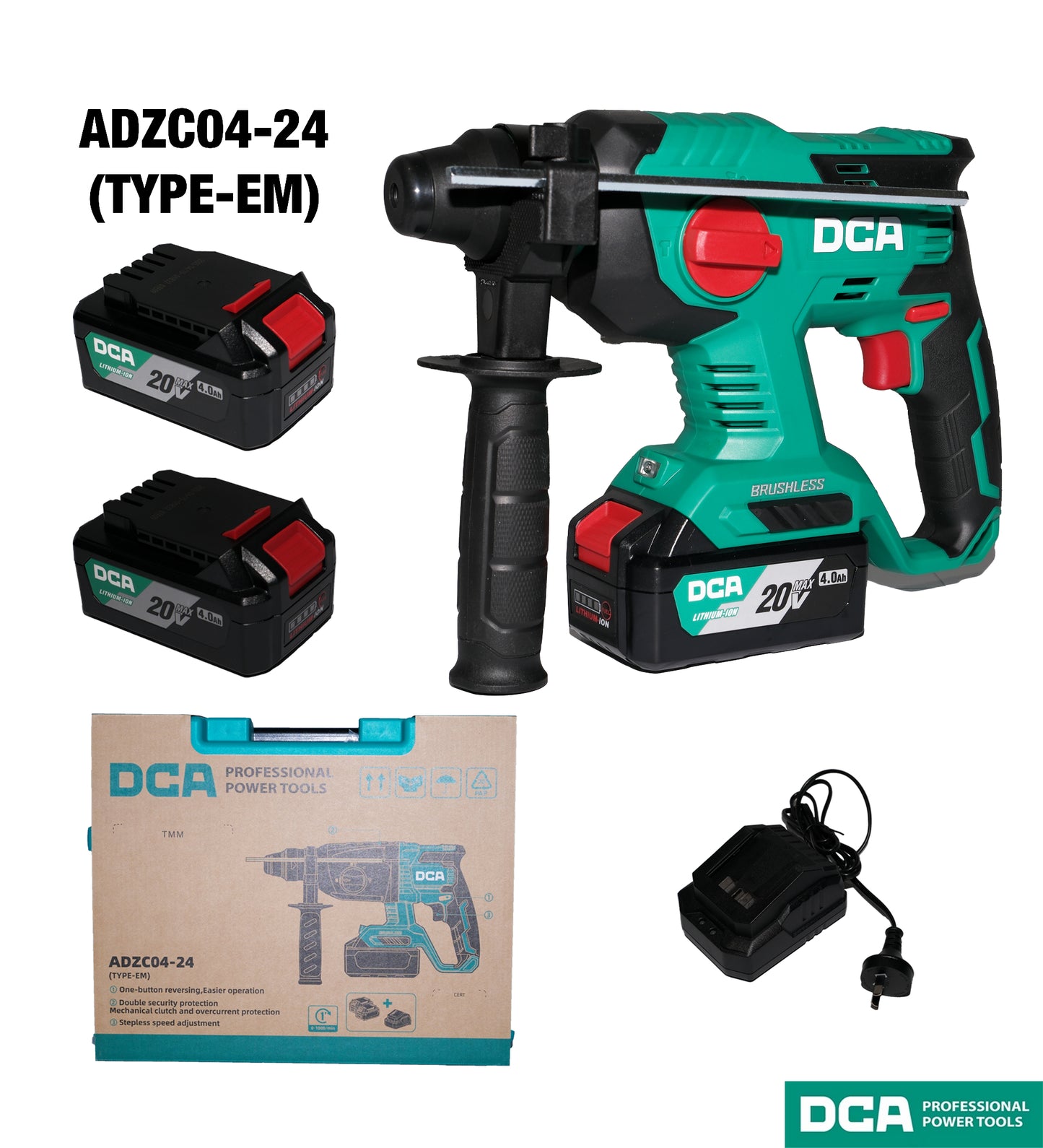DCA ADZC04-24 3-Mode Cordless Brushless Rotary Hammer