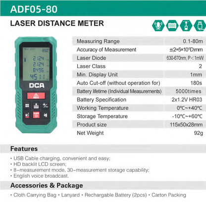 DCA ADF05-80 Laser Distance Meter