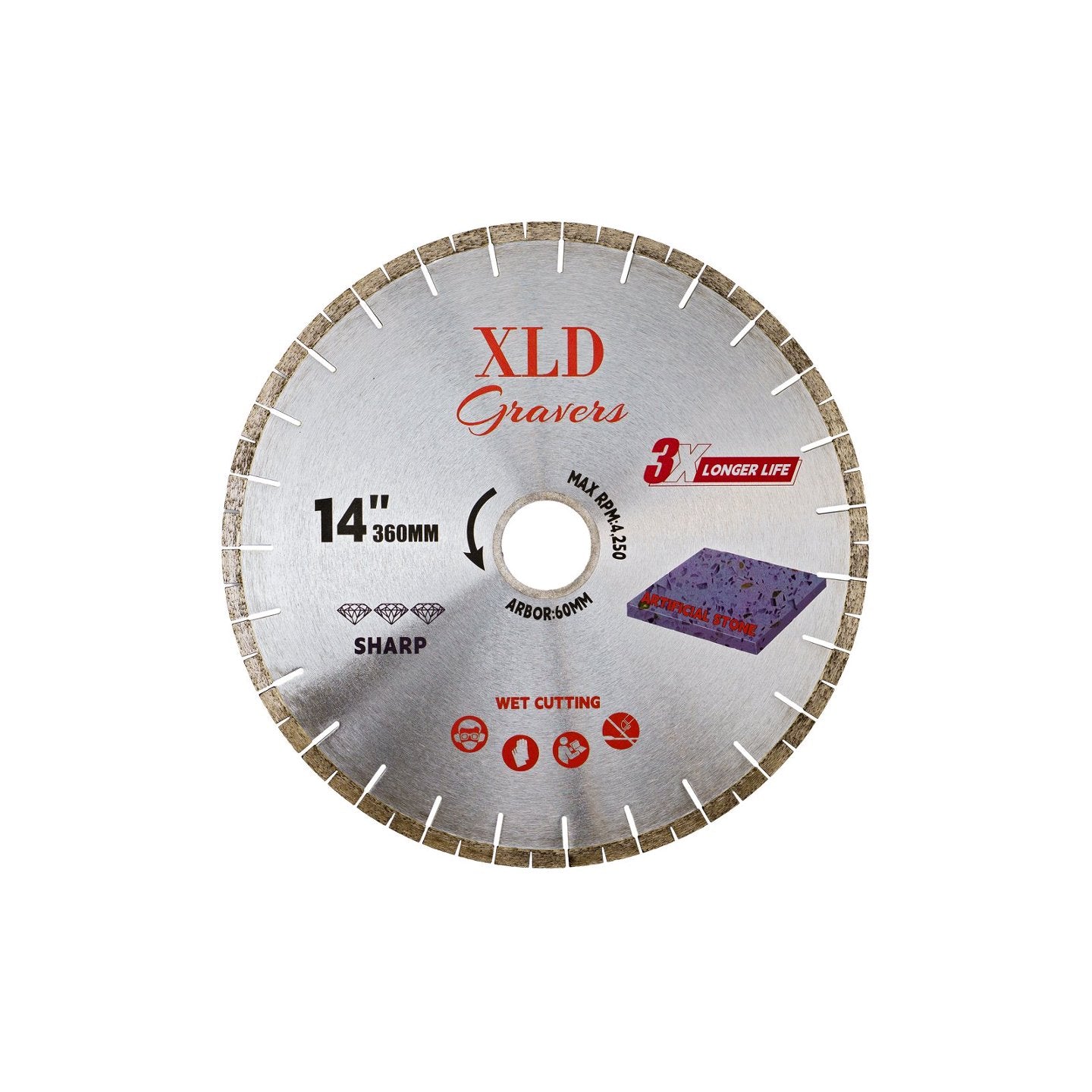 Sliver-brazed saw blade 350mm