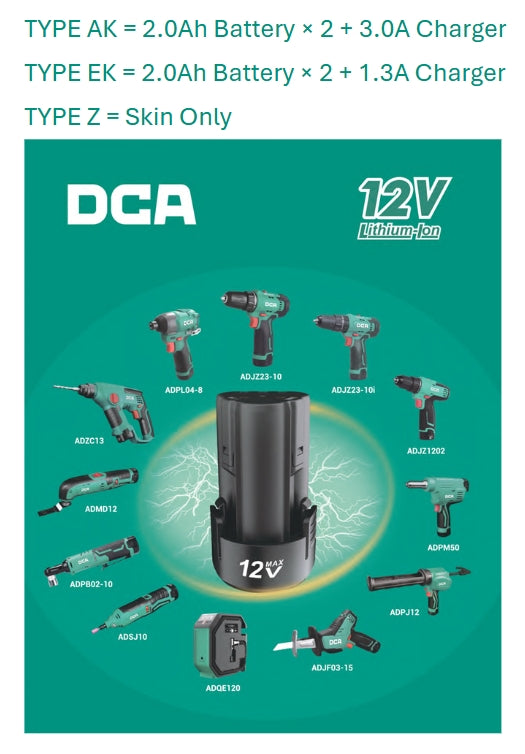 DCA ADJZ23-10i 12V 35NM Brushless Cordless Hammer Drill