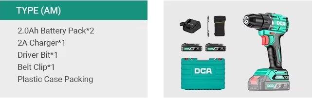 DCA ADJZ2060 Brushless Cordless Driver Drill