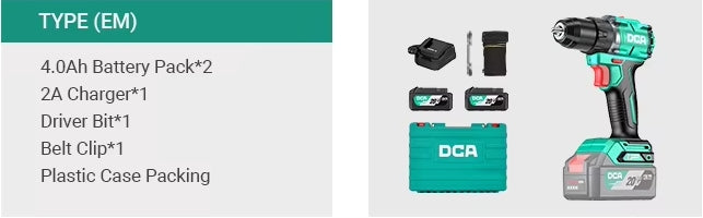 DCA ADJZ2060 Brushless Cordless Driver Drill