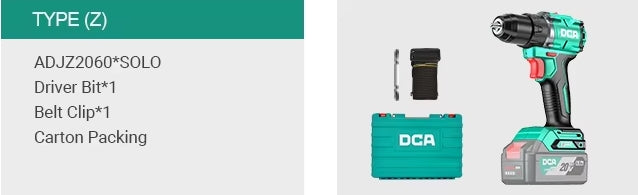 DCA ADJZ2060 Brushless Cordless Driver Drill